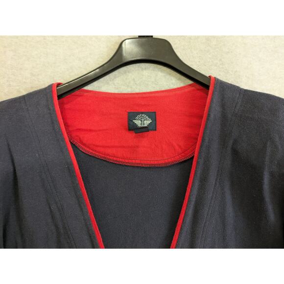 Dockers Cardigan Men’s 1X Black Vintage Golf Sweater with Blue Stripe V Neck - Picture 3 of 15